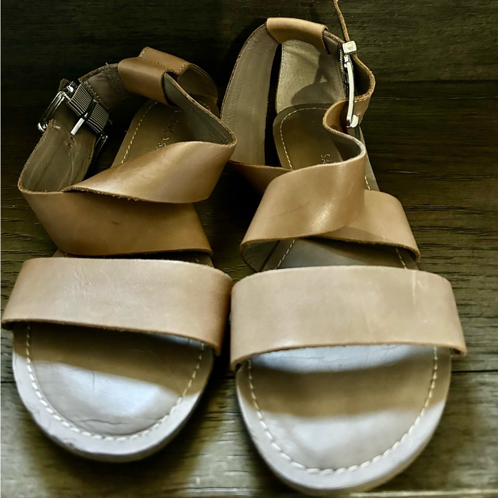 Size 8.5 Franco Sarto Muted Brown Leather Gladiator Sandals